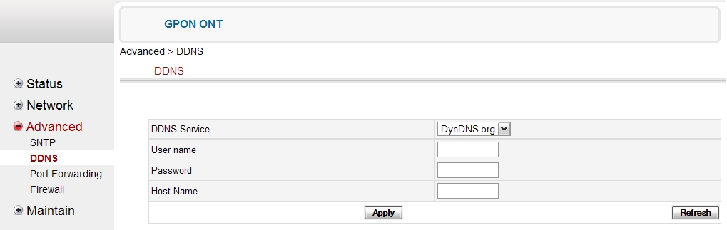 Advanced -> DDNS