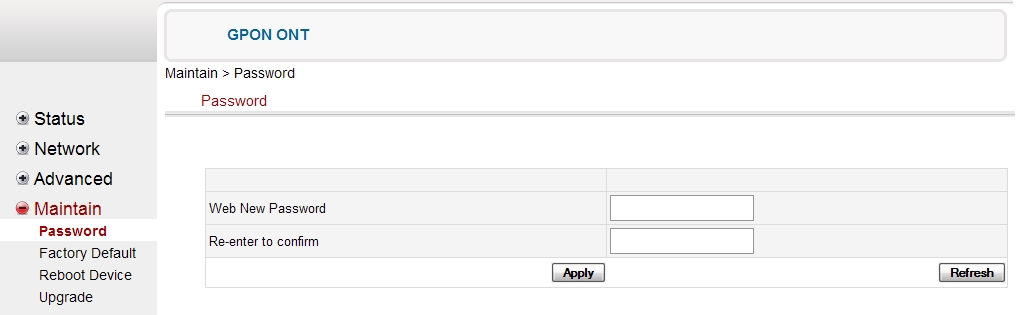 Maintain -> Password