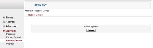 Maintain -> Reboot Device
