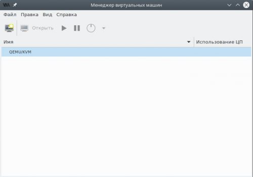 Главное окно Virt Manager